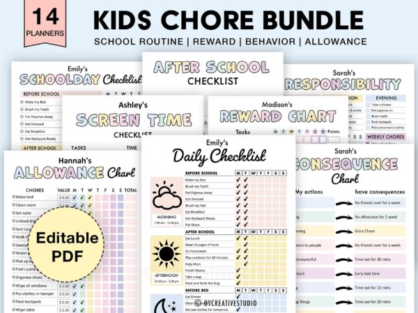 Kids Chore Chart Bundle